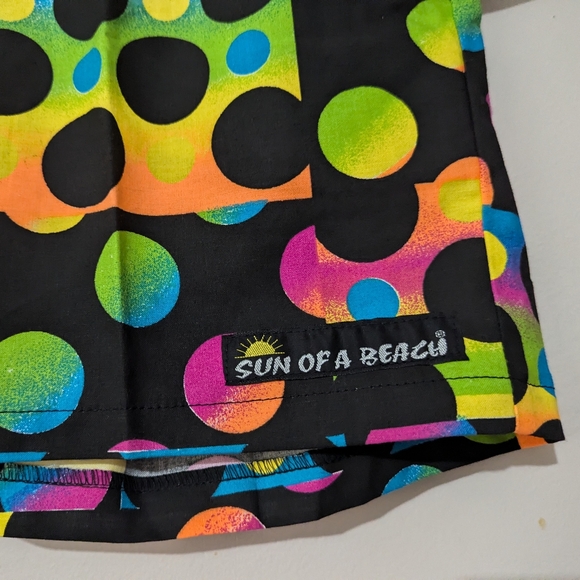 Christopher Rand Sun of a Beach Neon Shorts Polka Dots New With Tags Vintage 90s - Picture 2 of 6